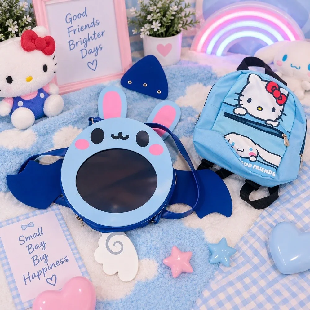 Stami Studios Blue Bunny Bat Ita Bag Convertible Backpack Crossbody Kawaii